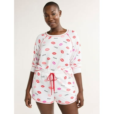 Joyspun Women's and Women’s Plus Hacci Knit Sleep Top, Sizes XS to 3X