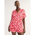 thumbnail image 1 of Joyspun Women's Dreamy Soft Collection Notch Collar Top and Shorts Pajama Set, 2-Piece, Sizes XS-3X, 1 of 5