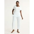 thumbnail image 1 of Joyspun Women's and Women’s Plus Lightweight Sleep Tee and Pants Set, 2-Piece, Sizes XS to 3X, 1 of 4