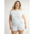 thumbnail image 1 of Joyspun Women's and Women’s Plus Lightweight Sleep Tee and Shorts Set, 2-Piece, Sizes XS to 3X, 1 of 3