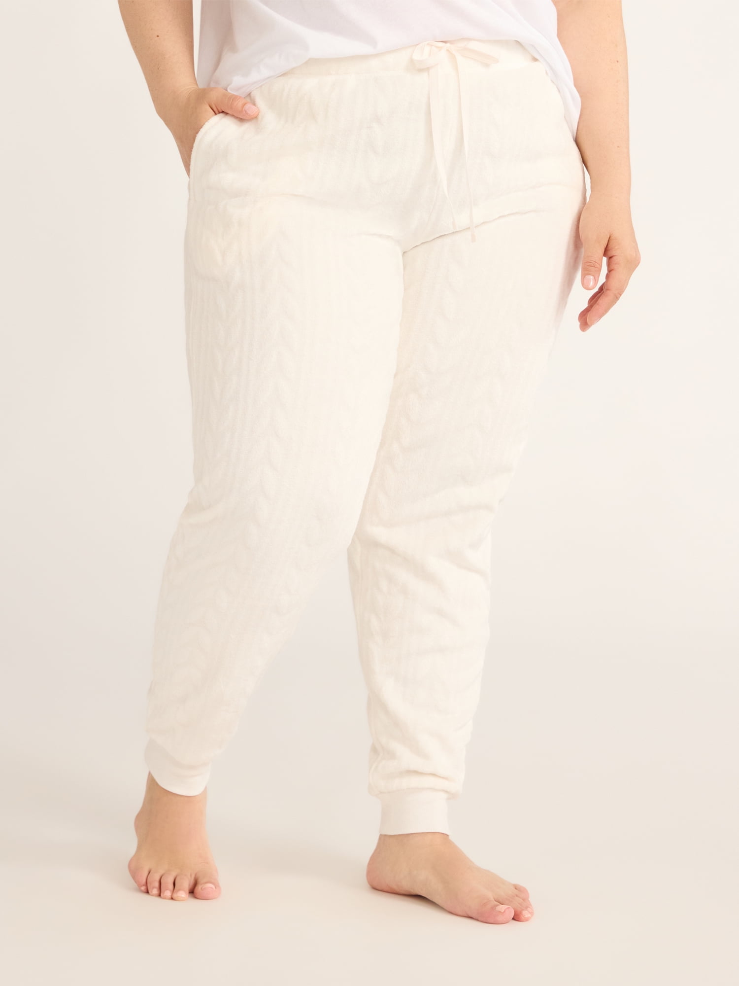 Joyspun Women's and Women's Plus Plush Sleep Jogger Pants, Sizes XS-3X