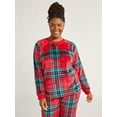 thumbnail image 1 of Joyspun Women's and Women’s Plus Plush Sleep Top with Long Sleeves, Sizes XS-3X, 1 of 6