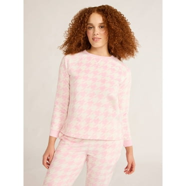 Joyspun Women's and Women’s Plus Plush Sleep Top with Long Sleeves, Sizes XS-3X