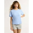 thumbnail image 1 of Joyspun Women's and Women’s Plus Sleep Easy Tee with Short Sleeves, Sizes XS to 3X, 1 of 6