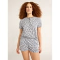 thumbnail image 1 of Joyspun Women's and Women’s Plus Sleep Henley Tee and Boxer Shorts Pajama Set, 2-Piece, Sizes XS-3X, 1 of 6