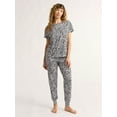 thumbnail image 1 of Joyspun Women's and Women’s Plus Sleep Tee and Joggers Pajama Set, 2-Piece, Sizes XS to 3X, 1 of 4