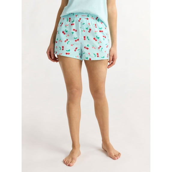 Joyspun Women's Woven Pajama Boxer Shorts, 3'' Inseam, Sizes XS-3X