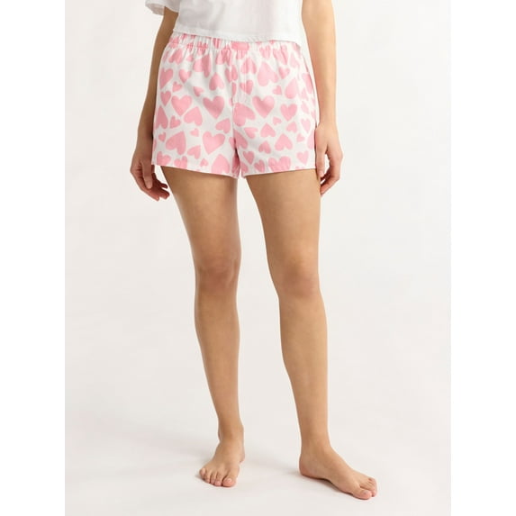 Joyspun Women's Woven Pajama Boxer Shorts, 3'' Inseam, Sizes XS-3X