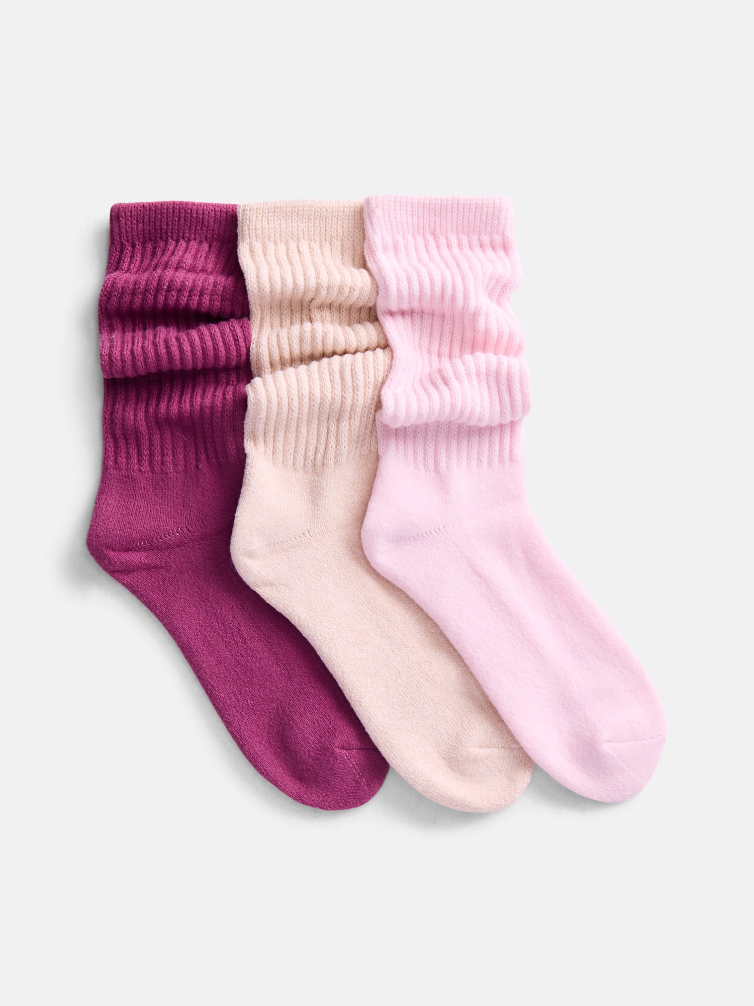Joyspun Women's Comfort Slouch Crew Socks, 3-Pack, Size 4-10