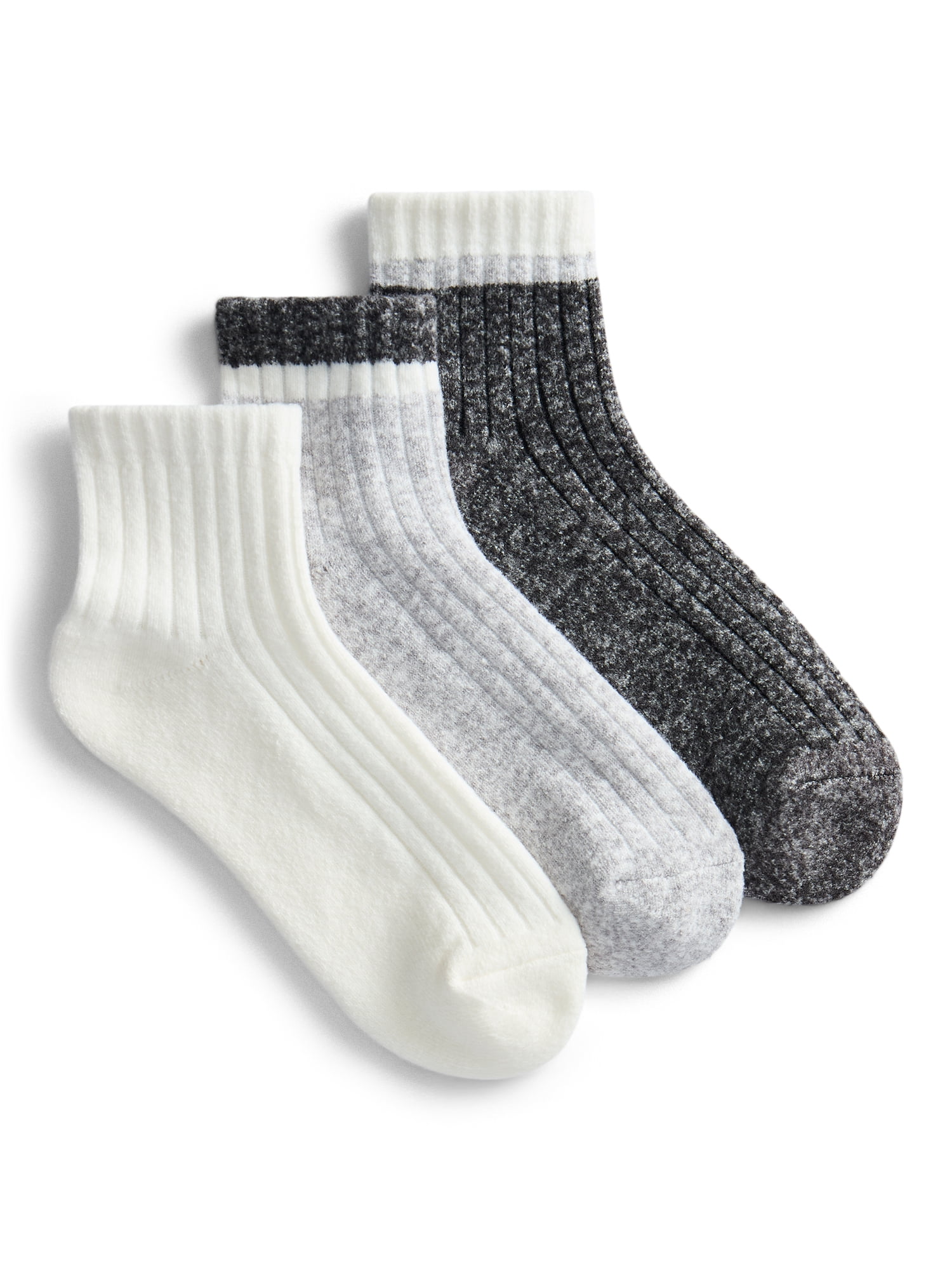 Joyspun Women’s Comfort Cozy Ankle Socks, 3-Pack, Size 4-10