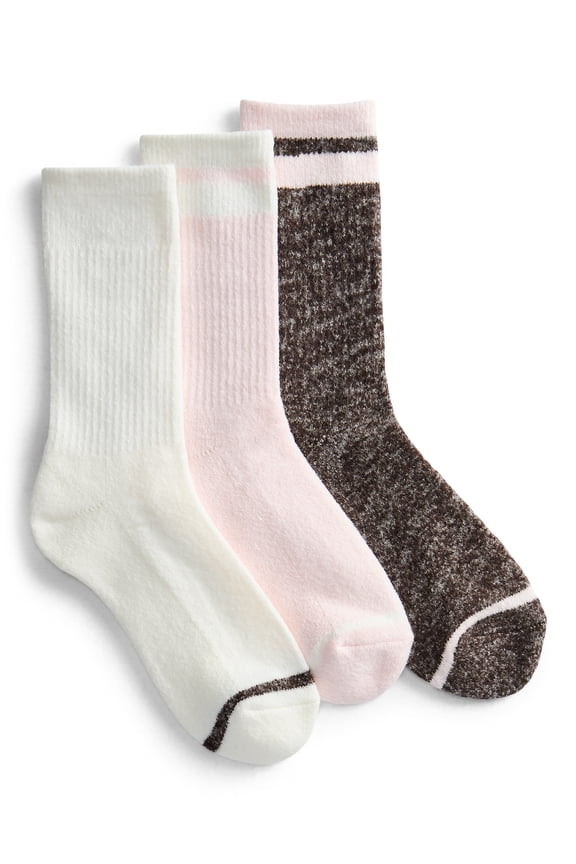 Women’s Comfort Cozy Crew Socks, 3-Pack, Size 4-10