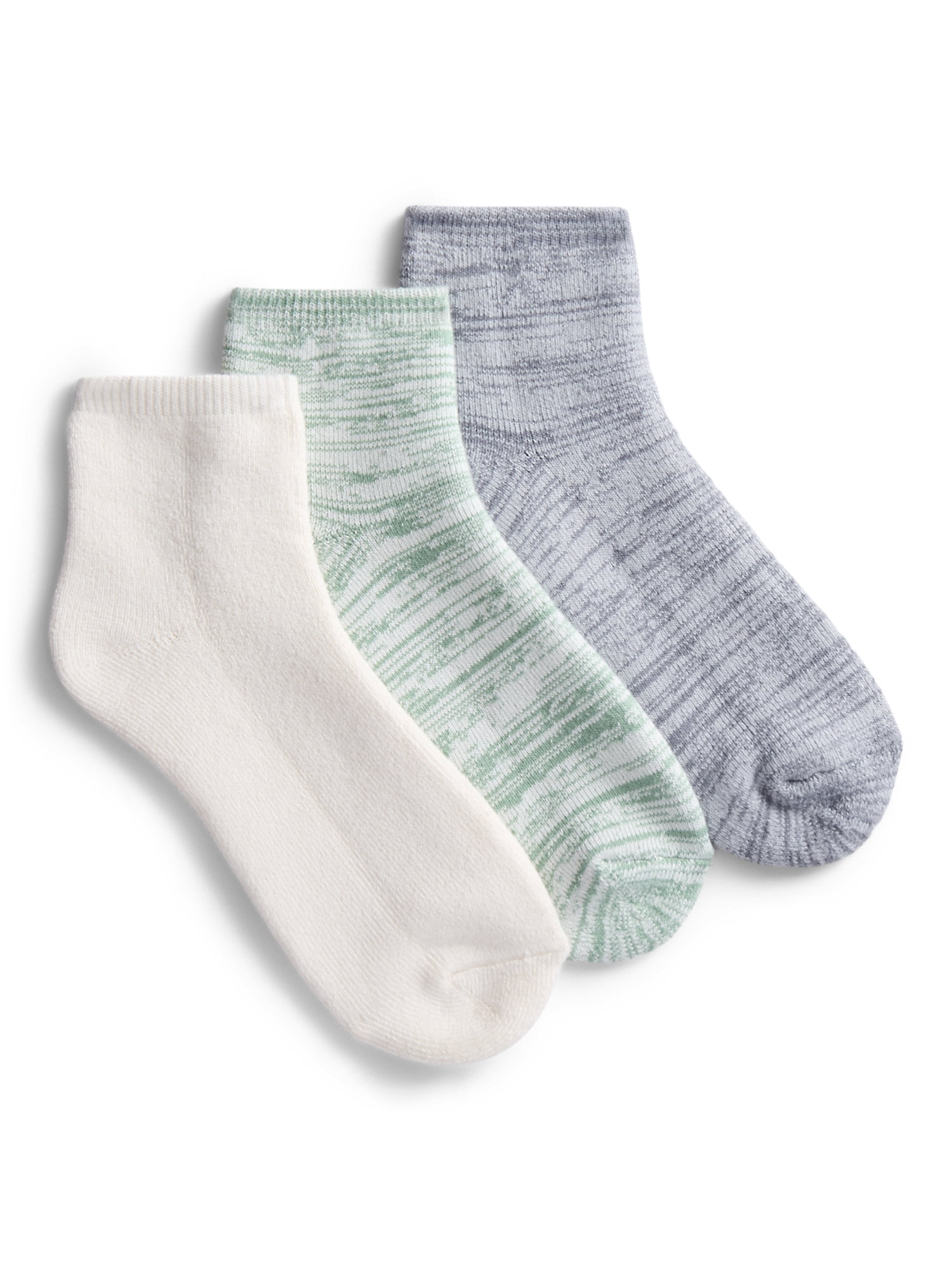 Joyspun Women’s Comfort Full Terry Ankle Socks, 3-Pack, Shoe Sizes 4-10