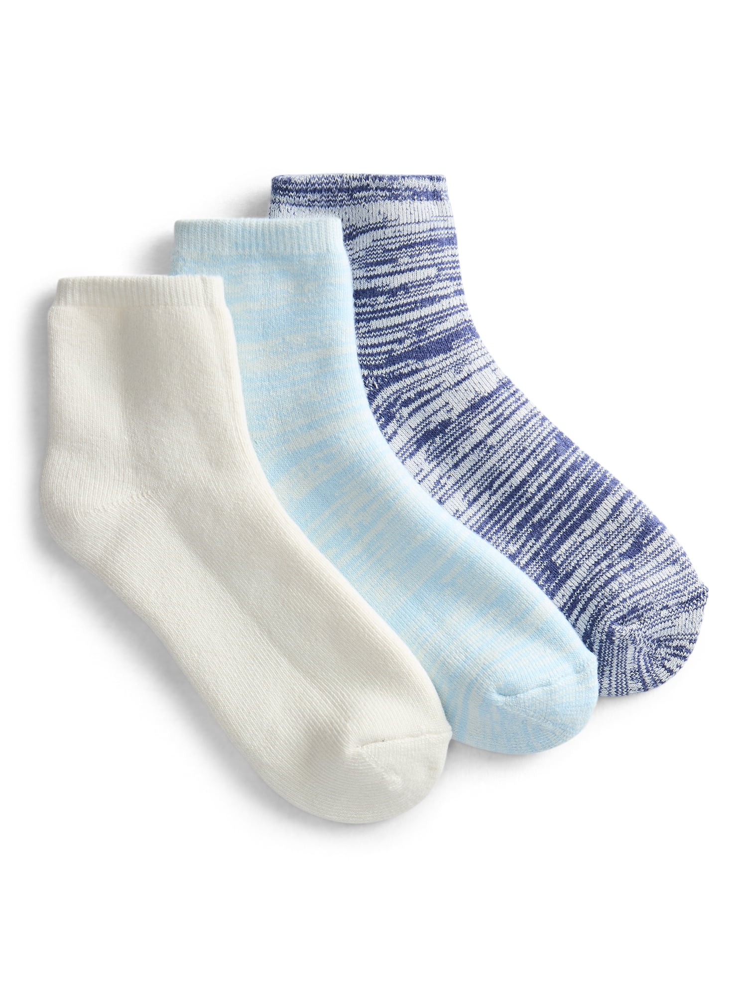 Joyspun Women’s Comfort Full Terry Ankle Socks, 3-Pack, Shoe Sizes 4-10