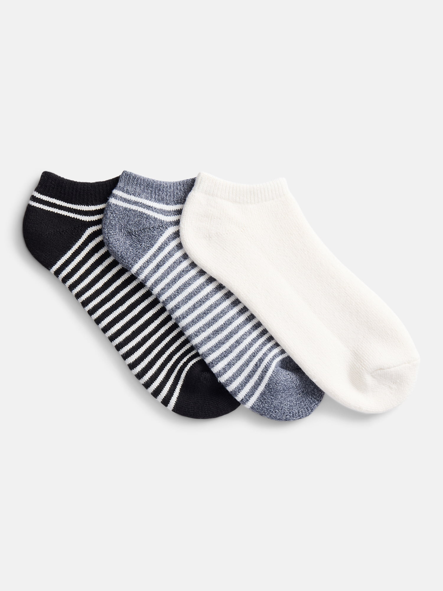Joyspun Women's Comfort Full Terry Low Cut Socks, 3-Pack, Fits Shoe Size 4-10