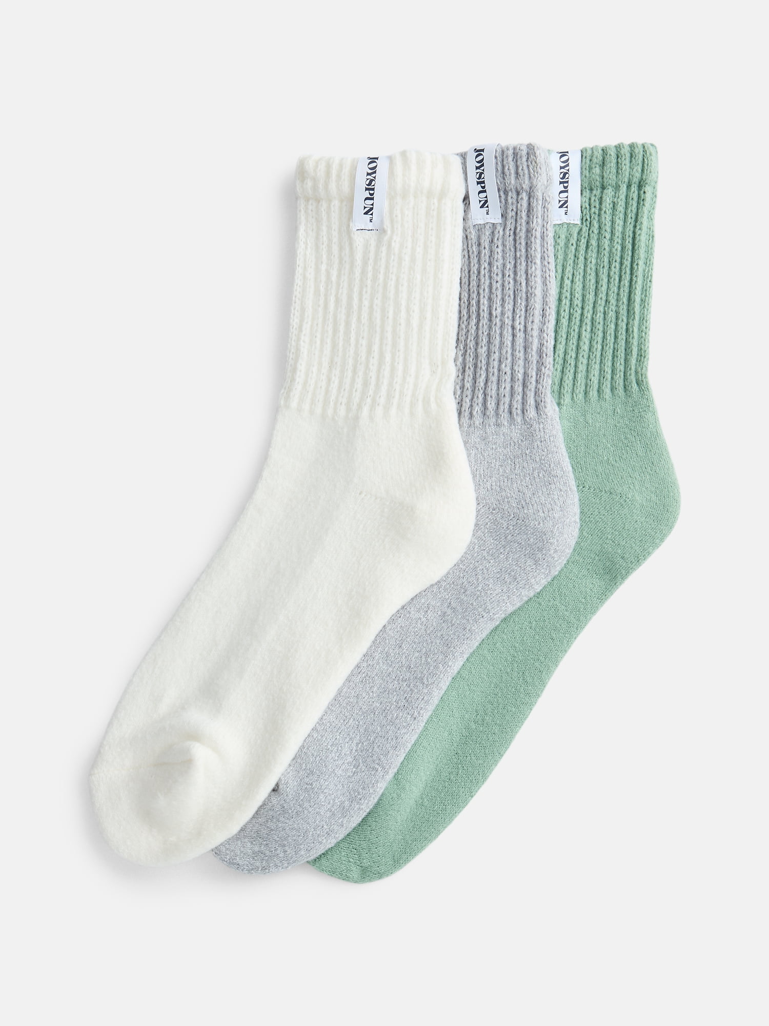Joyspun Women's Comfort Slouch Ankle Socks, 3-Pack, Size 4-10