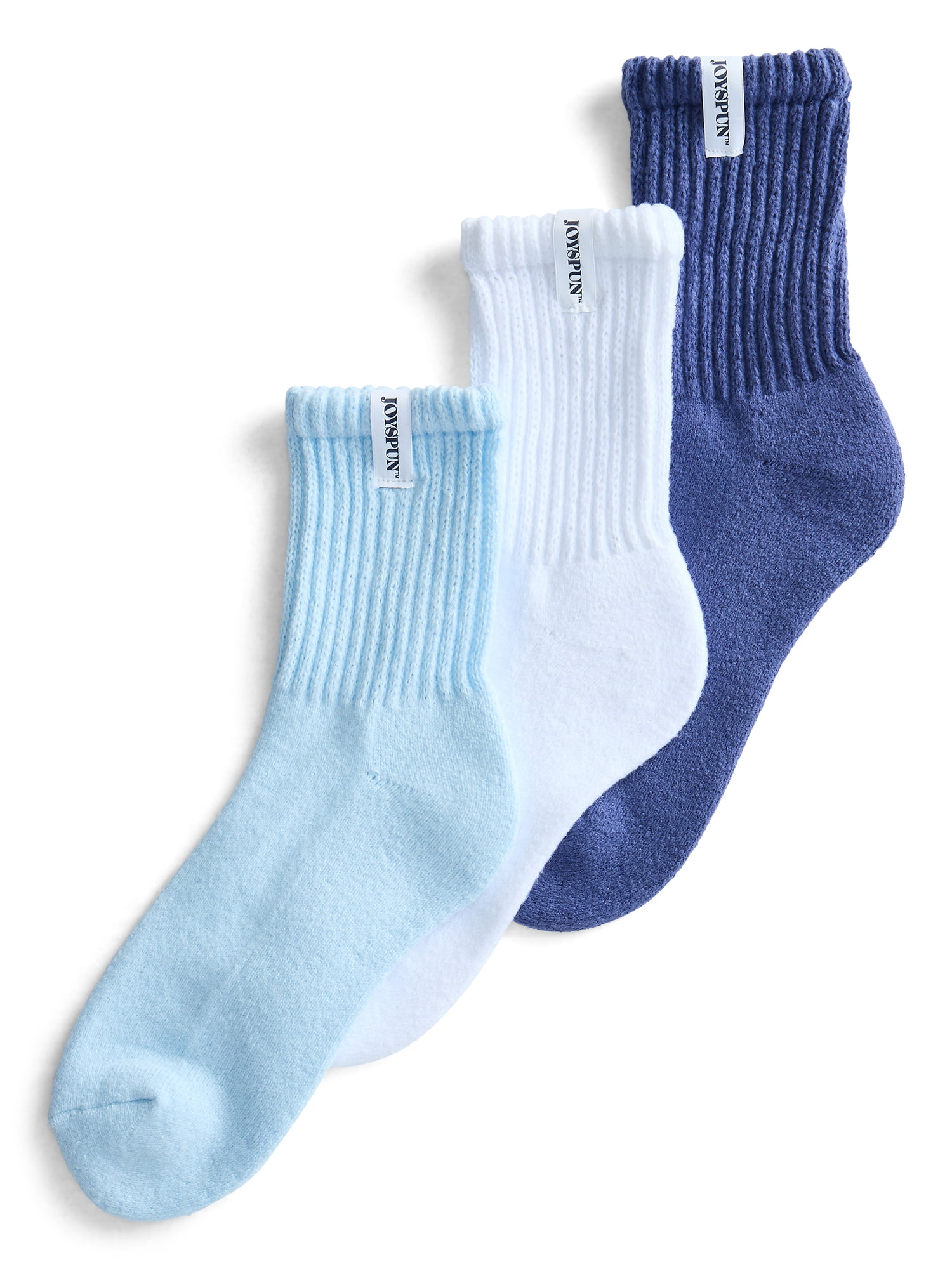 Joyspun Women’s Comfort Slouch Ankle Socks, 3-Pack, Size 4-10