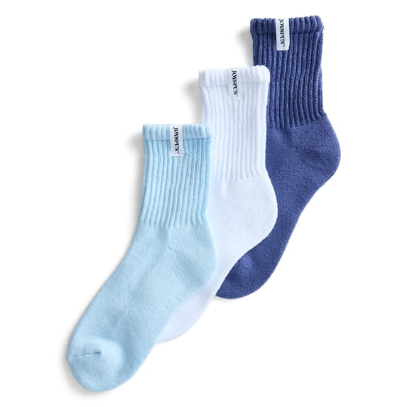 Joyspun Women’s Comfort Slouch Ankle Socks, 3-Pack, Size 4-10