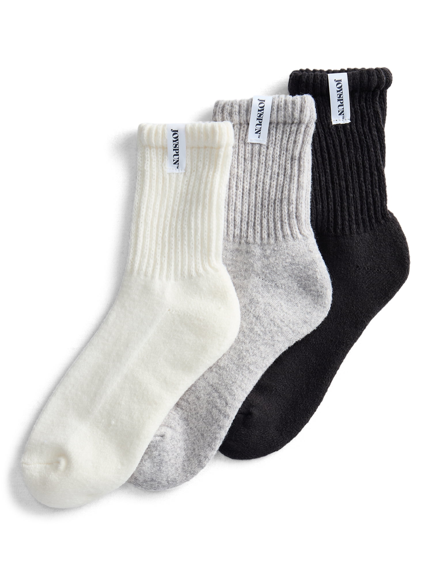 Joyspun Women’s Comfort Slouch Ankle Socks, 3-Pack, Size 4-10