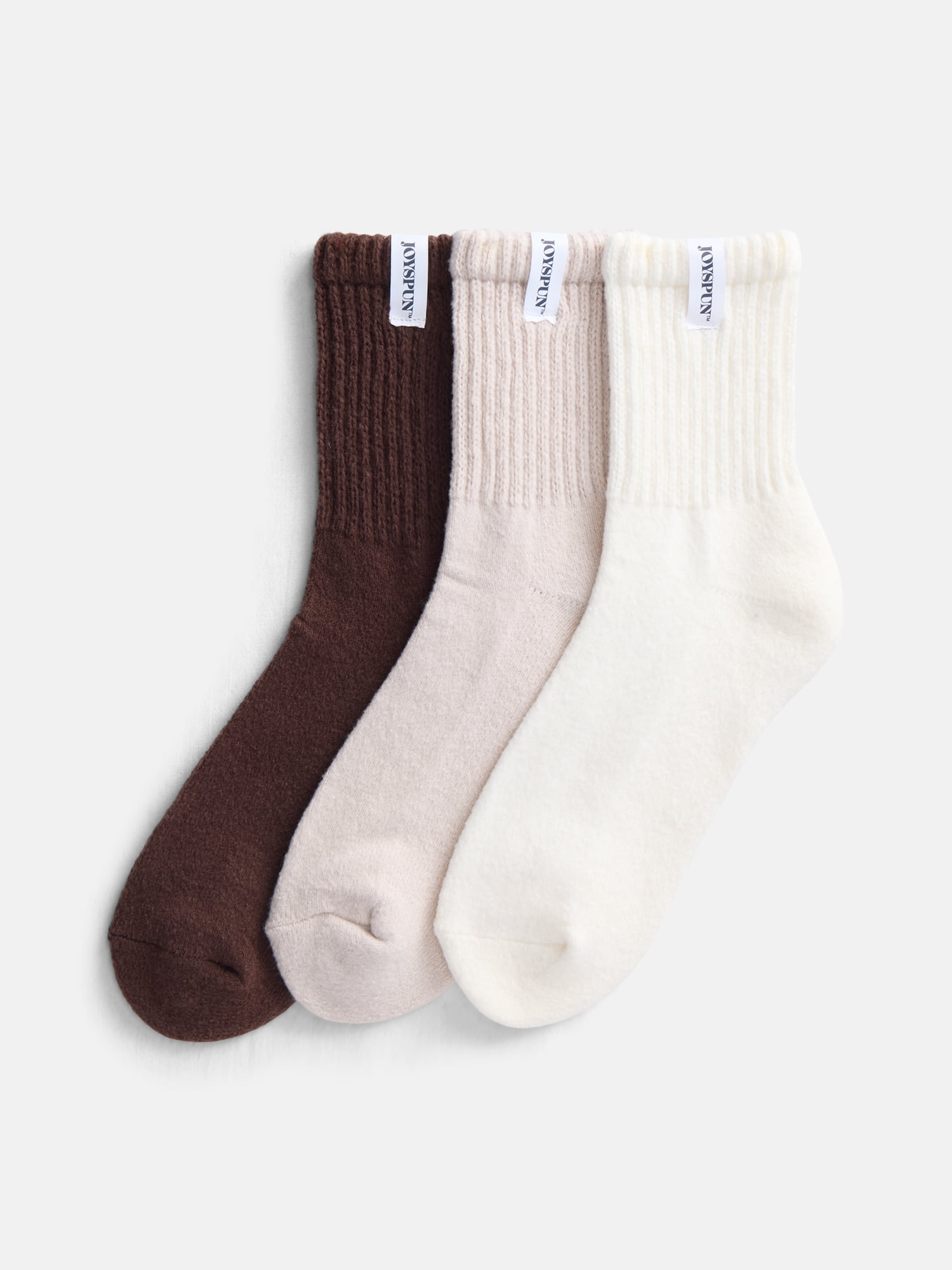 Joyspun Women's Comfort Slouch Ankle Socks, 3-Pack, Size 4-10