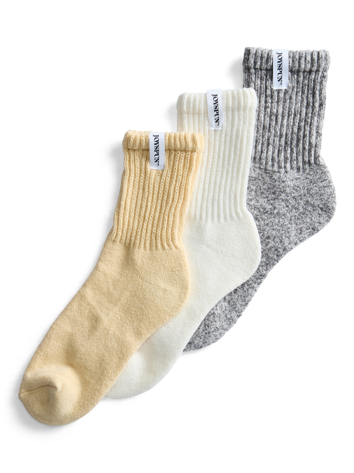 Joyspun Women’s Comfort Slouch Ankle Socks, 3-Pack, Size 4-10
