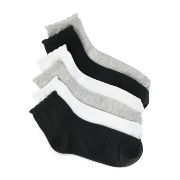 Joyspun Womens Essentials Ankle Dress Socks, 6 Pack, Fits Shoe Size 4-10