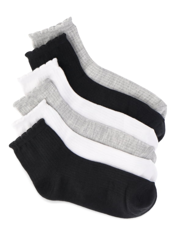 Womens Essentials Ankle Dress Socks, 6 Pack, Fits Shoe Size 4-10