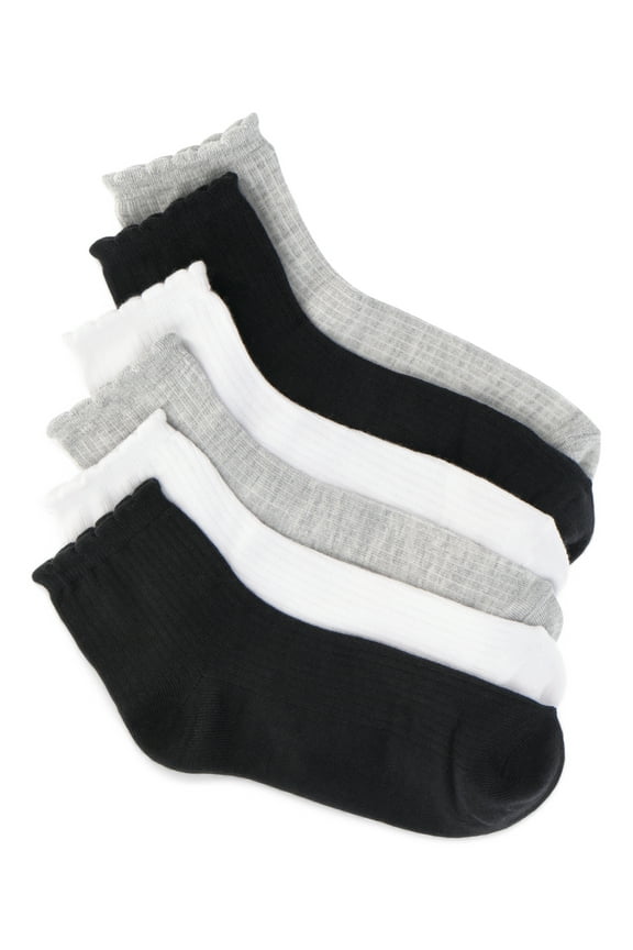 Womens Essentials Ankle Dress Socks, 6 Pack, Fits Shoe Size 4-10