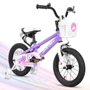 JOYSTAR Pluto Kids Bike with Training Wheels for 14 inch Bike, Purple