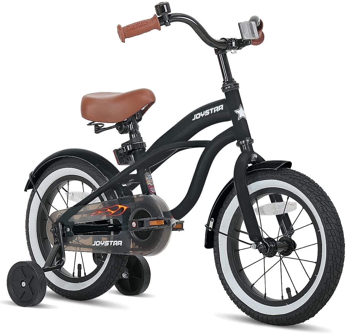 JOYSTAR 12" 14" 16" Kids Cruiser Bike for Ages 2-7 Years Old Girls & Boys, Kids Bike with Training Wheels, Cruiser Bicycles for Children, Black