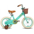 thumbnail image 1 of JOYSTAR Vintage Kids Bike with Basket & Training Wheels,12 14 16 20 24 Inch Kids Bike for 2-14 Years Old Girls & Boys, Green, 1 of 9