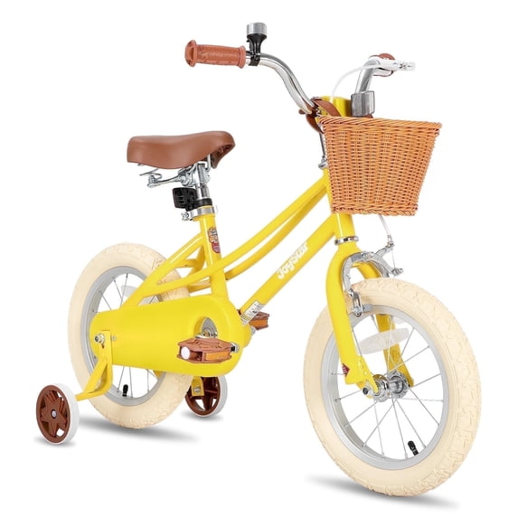 JOYSTAR Girls Bike for 2-13 Years Old Toddlers and Kids, 12" 14" 16" 18" Kids Bike with Training Wheels & Basket, 20 Inch Kid's Bicycle with Kickstand, Retro Style Bikes