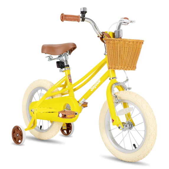 JOYSTAR Girls Bike for 2-13 Years Old Toddlers and Kids, 12" 14" 16" 18" Kids Bike with Training Wheels & Basket, 20 Inch Kid's Bicycle with Kickstand, Retro Style Bikes