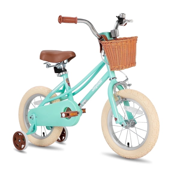 JOYSTAR Girls Bike for 2-13 Years Old Toddlers and Kids, 12" 14" 16" 18" Kids Bike with Training Wheels & Basket, 20 Inch Kid's Bicycle with Kickstand, Retro Style Bikes
