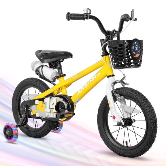 JOYSTAR Pluto Kids Bike with Training Wheels for 16 inch Bike, Orange