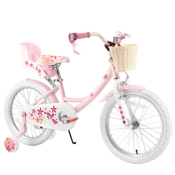Joystar Unicorn 18inch Girls' Bike, Mint Pink