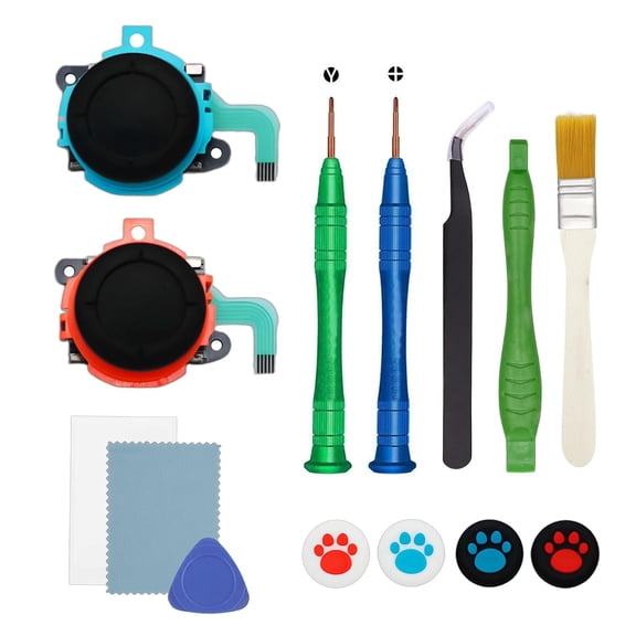 Joystick Replacement Kit Compatible with Switch 2 Joycon Controller (2025), Drift Joystick Fixing Repair Tool Contains 2 Anti-Drift Analog Left and Right Thumbsticks for NS Switch 2