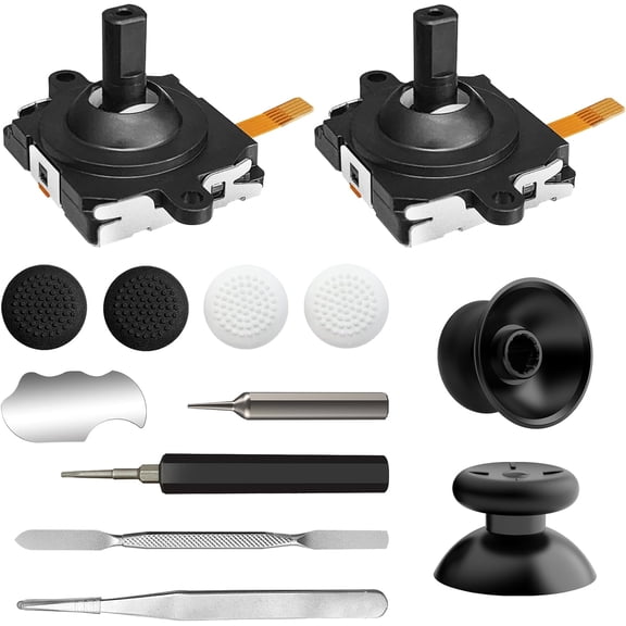 Joystick Replacement Kit for Oculus Quest 2/ 3 Controller, Kothab Accessories for Oculus Quest 2 Controller and Meta Quest 3 Controller, Joysticks, Thumbstick, Screwdriver, Tweezer & Pry Tool