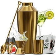 Joytable 8 -Piece Gold Steel Cocktail Shaker Set