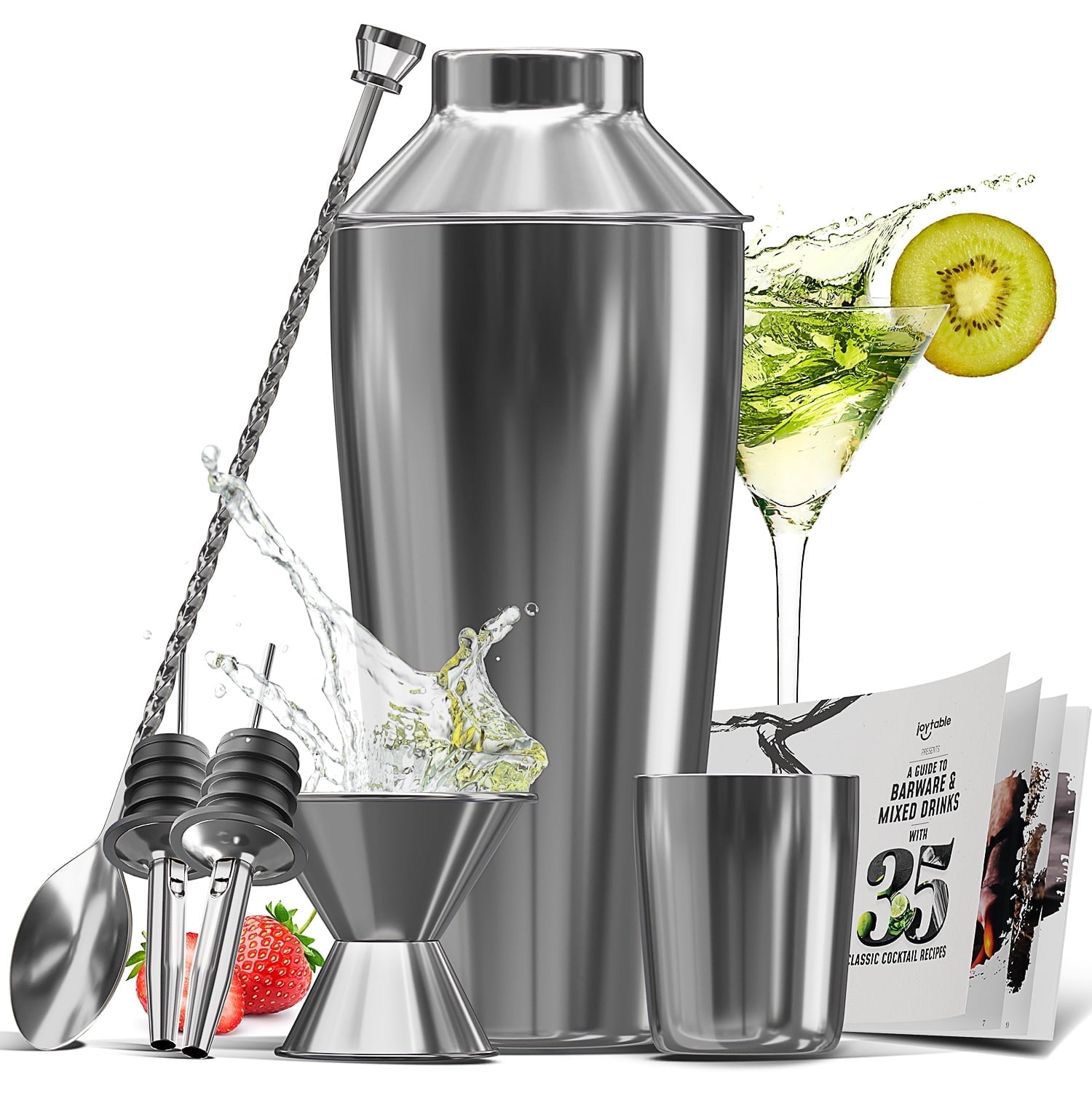Joytable 8 -Piece Stainless Steel Cocktail Shaker Set - Walmart.com