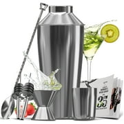 Joytable 8 -Piece Black Steel Cocktail Shaker Set