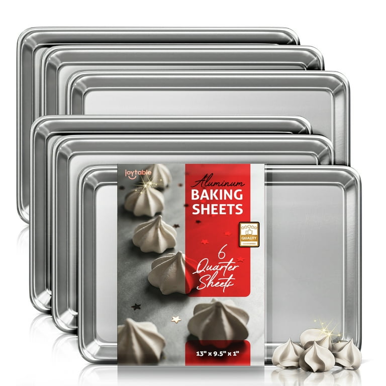 Joytable Aluminum Baking Sheet, Baking Pan Steel Cookie sheet, 9x13 Quarter  Sheet Baking Pan Size, Nonstick Quarter Sheet Pan, 12-Piece 
