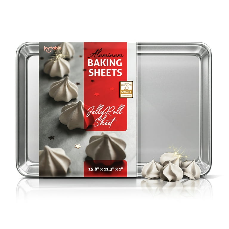 Joytable Aluminum Steel Non-Stick Baking Sheet/Cookie Sheet Set - Jelly Roll Sheet Pan - 2 Piece