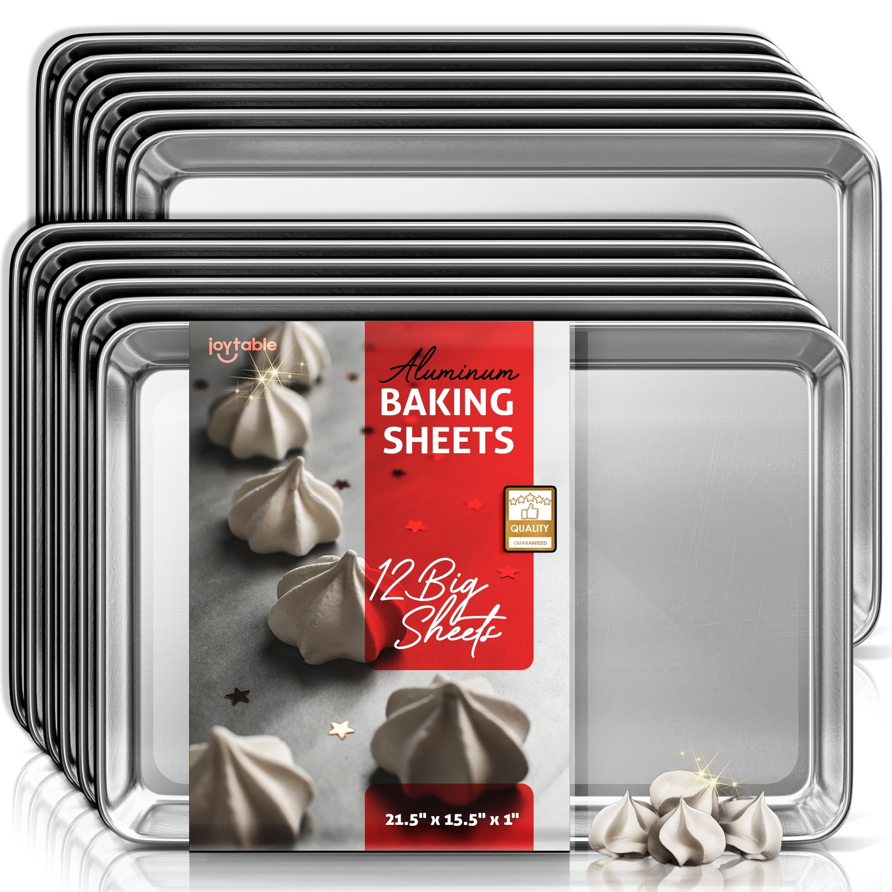 Joytable Aluminum Baking Sheet, Baking Pan Steel Cookie sheet, 9x13 Quarter  Sheet Baking Pan Size, Nonstick Quarter Sheet Pan, 6-Piece
