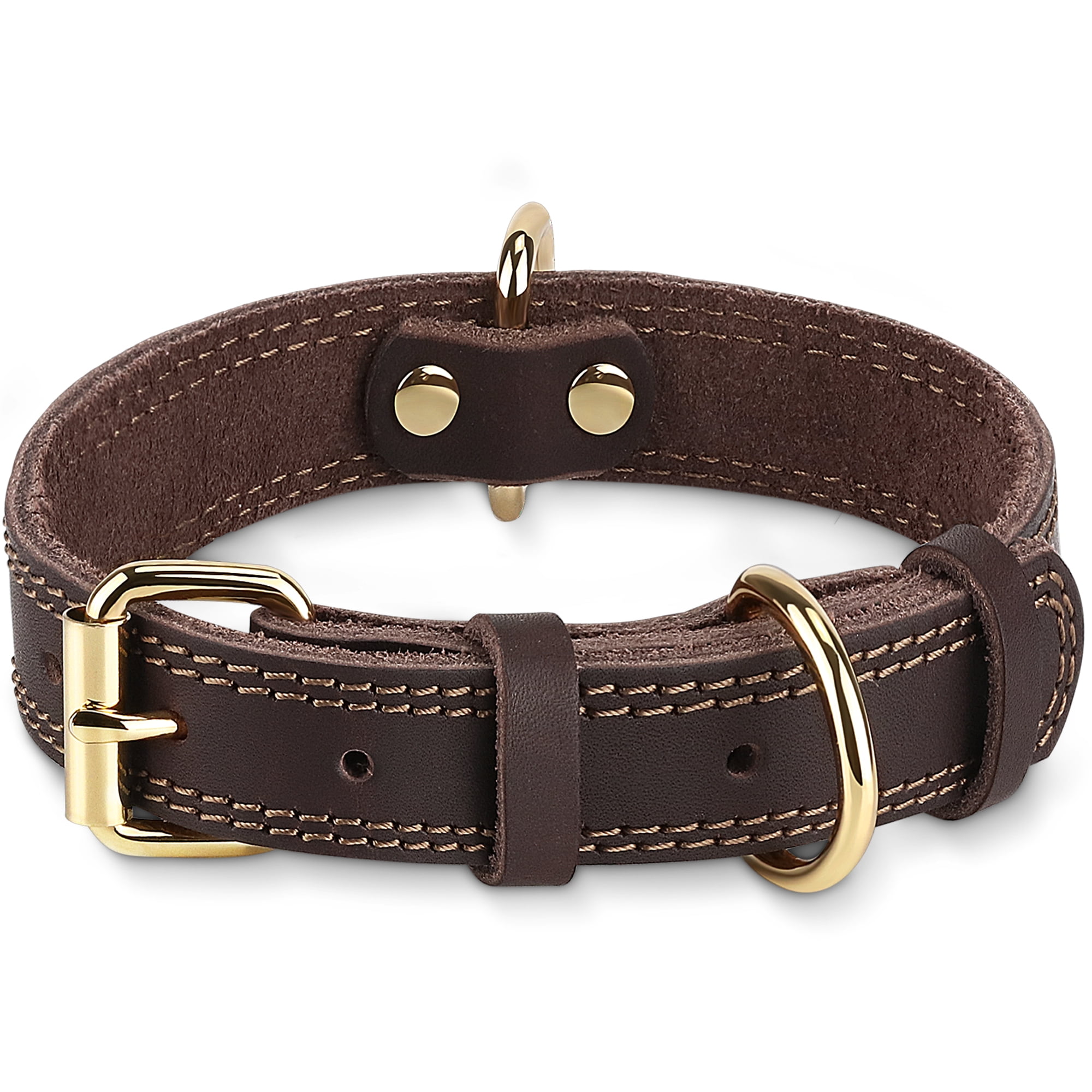 Joytale Leather Dog Collar, Heavy Duty, Durable and Stylish, Brown