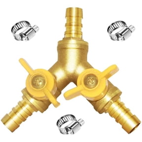 Joytube 3/8" ID Hose Barb Y Shaped Type 3 Way Brass Shut Off Ball Valve Fitting Large Flow Upgraded Version