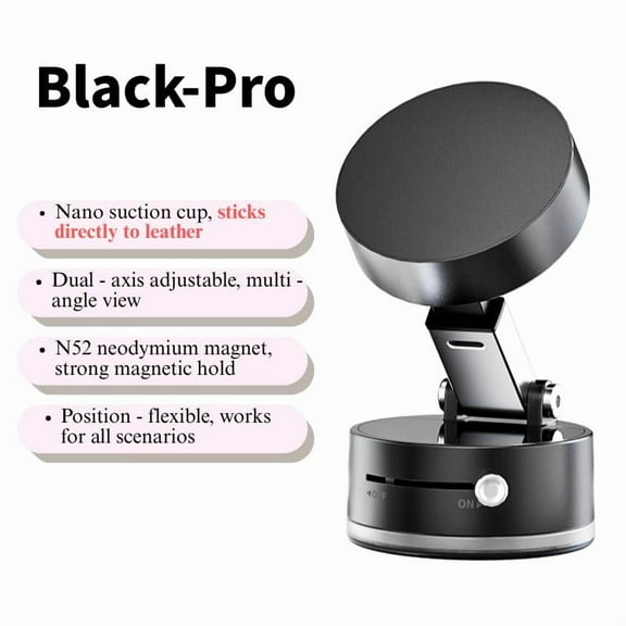 2026 Upgrade Multifunctional Vacuum Suction Phone Holder Portable Lazy Nano Magnetic Car Mount with Double-Row N52 Magnets for Smooth Surfaces Compact Lightweight Design