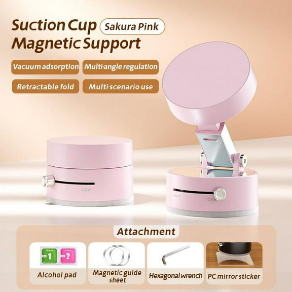 Multifunctional Vacuum Suction Cup Holder: Suitable for the Kitchen, Foldable and Telescopic, Double-Sided Magnetic Phone Holder Metal Mount