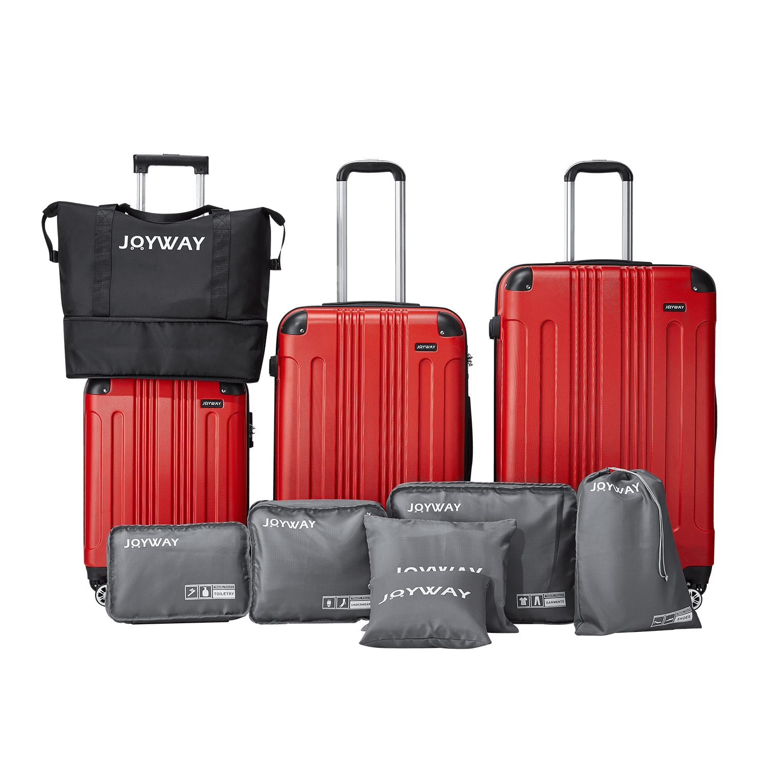 REAL JOY 10箱 Joyway 10pc Hardshell Luggage Set - ABS Hardside Carry