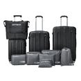 thumbnail image 1 of Joyway - 10 Luggage Sets ABS Hardside Spinner Luggage - (20", 24", 28")-Black + Orange, 1 of 6