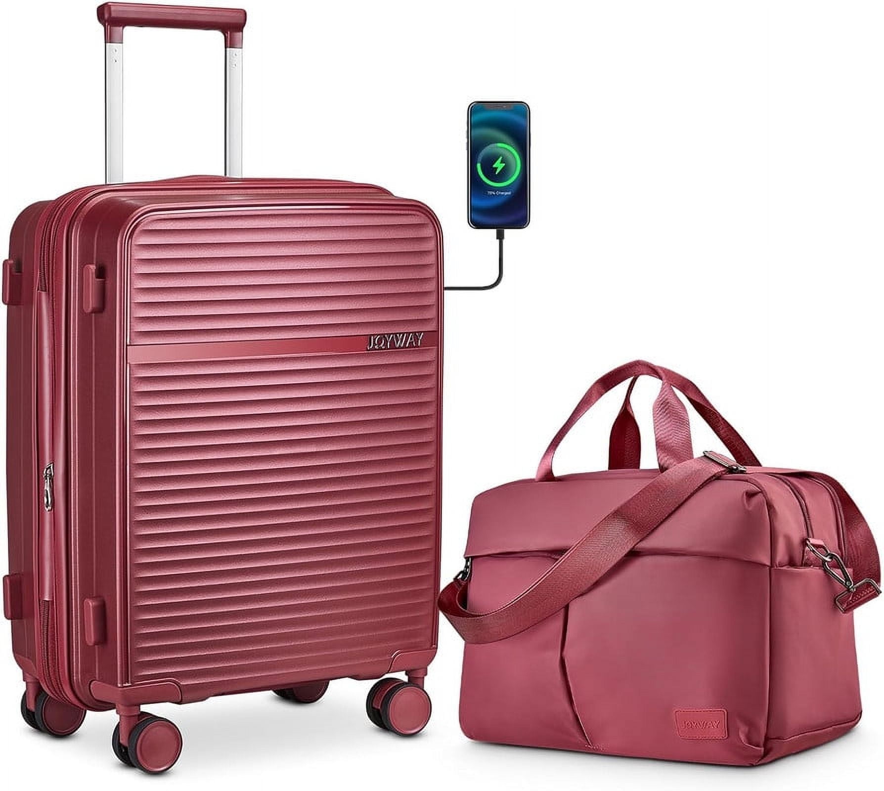 Joyway 2 Luggage Sets PP Hardside USB Charge port Spinner Luggage